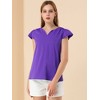 INSPIRE CHIC Women's Work Business Casual Plain Cap Sleeve Blouse - 2 of 4