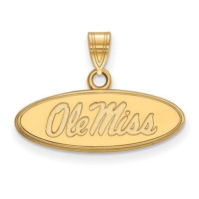 Black Bow Jewelry 14k Yellow Gold Mississippi Rebels NCAA Small Pendant
