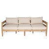 Christopher Knight Home Frode Outdoor 76" Rustic Upholstered 3-Seater Sofa with Slat Paneling - 2 of 4