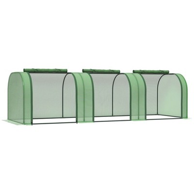 Mini Greenhouse With Roll-Up Zippered Doors, Steel Frame, UV Waterproof Cover, Portable Outdoor Tunnel Green House For Herbs, Flowers, Seedlings