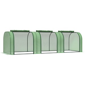 Mini Greenhouse With Roll-Up Zippered Doors, Steel Frame, UV Waterproof Cover, Portable Outdoor Tunnel Green House For Herbs, Flowers, Seedlings - 1 of 4