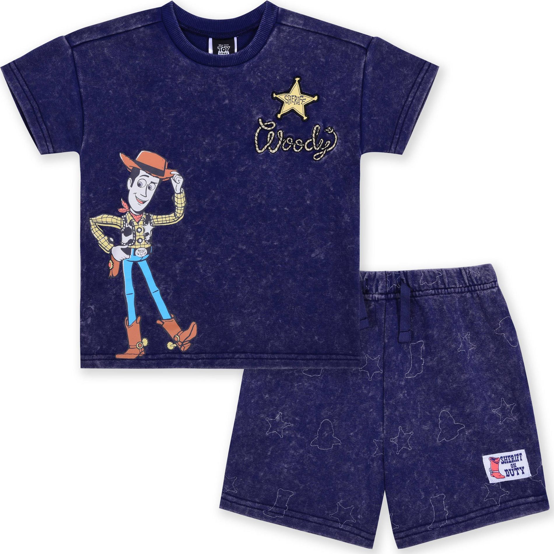 Toddler Boys' 2pc Disney Toy Story Woody T-Shirt & Shorts Set - Blue 3T