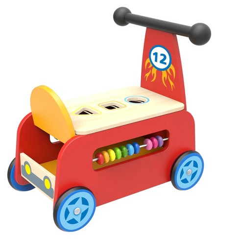 Toysters Wooden Hot Rod Baby Walker And Block Puzzle Push Pull Cart For Toddler Boys And Girls Target