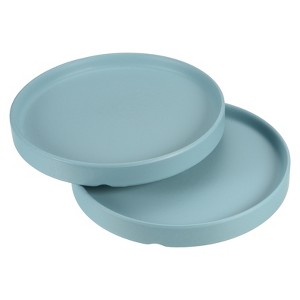 Unique Bargains Indoor Ceramic Round Plant Pot Saucers Tray 2 Pcs - 1 of 4