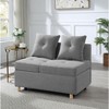 NicBex Modern Pull Out Sofa Bed Linen Convertible Single Sofa with Adjustable Back and 2 Pillows for Living Room - image 4 of 4