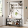 Coat Rack Shoe Bench Industrial Hall Tree Storage Bench for Entryway - 2 of 4