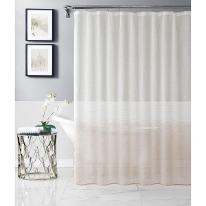 Dainty Home Linea Ombre Striped Linen Textured Shower Curtain - 1 of 4