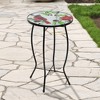 Northlight 19" Red Cardinal and Pine Cone Glass Patio Side Table - 2 of 4