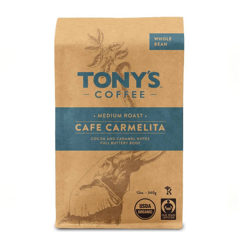 Tony's Coffee Caf&#233; Carmelita Medium Roast Whole Bean Coffee - 12oz, 1 of 8