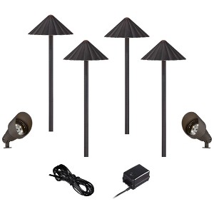 John Timberland LED Bronze Spot and Scalloped Path Light Landscape Kit - 1 of 4