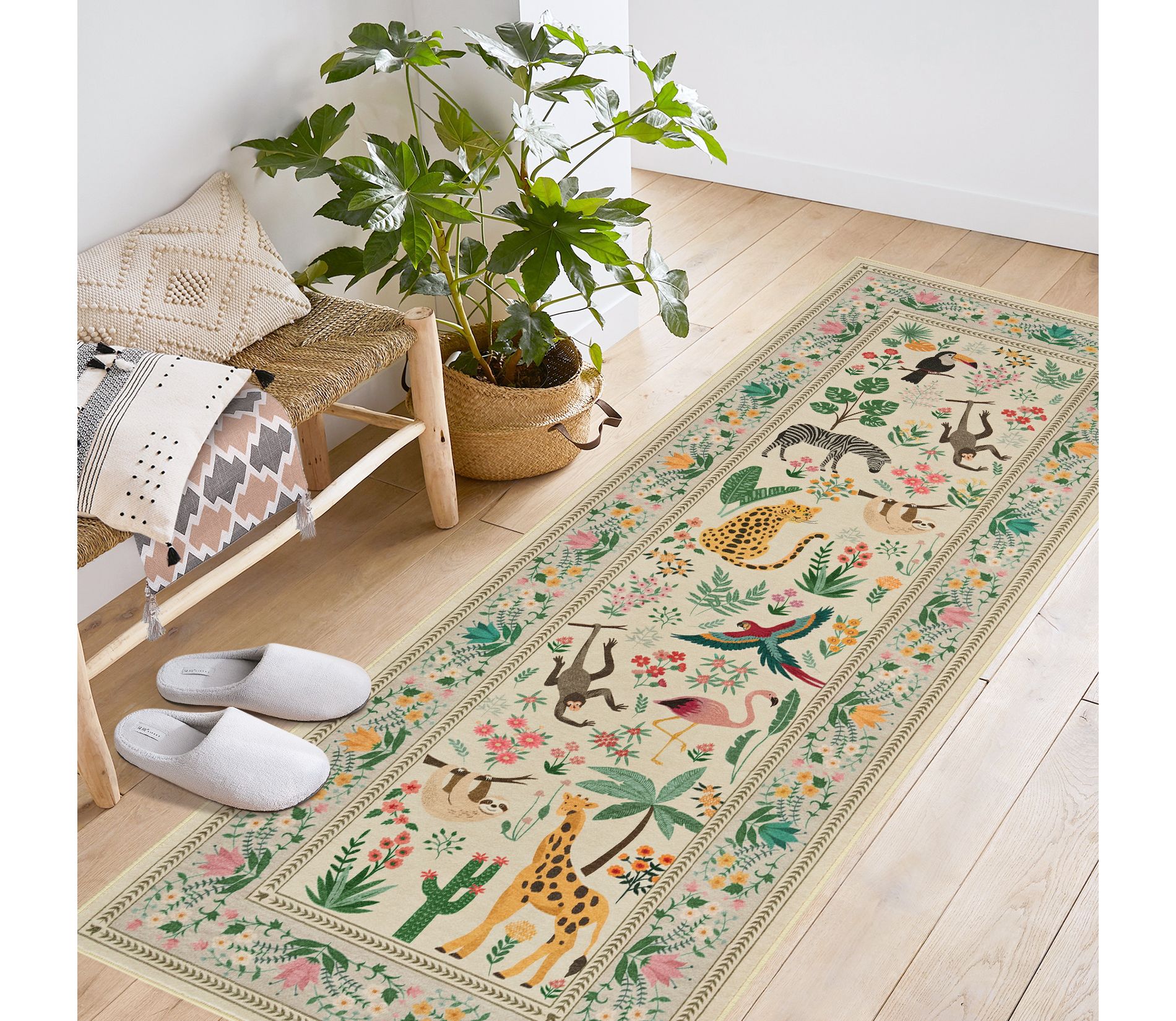 Washable Animal Living Room Rug, Soft Low Pile Non Slip Large Carpet for Bedroom, Nursery, Farmhouse, Hallway, Entryway, Laundry, Nursery, Kids Room
