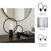Modern Metal Tealight Candle Holder - Minimalist Pillar Candlestick Holder for Table Centerpieces or Home Decor -Set of 2, 16", 13", Black - 4 of 4