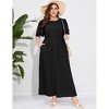 Plus Size Women's Tiered Ruffle Sleeve Maxi Dress with High Slit Elegant Long Flowy Party Dress - 4 of 4
