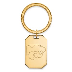 Black Bow Jewelry 14k Yellow Gold Plated Sterling Silver Kansas State Wildcats NCAA Key Chain - 1 of 3