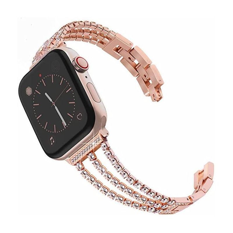 Worryfree Gadgets Metal Bling Jewelry Band for Apple Watch 38/40/41mm, 42/44/45mm iWatch Series 8 7 6 SE 5 4 3 2 1, 1 of 5