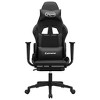 vidaXL Massage Gaming Chair with Footrest, Black, Faux Leather - 4 of 4