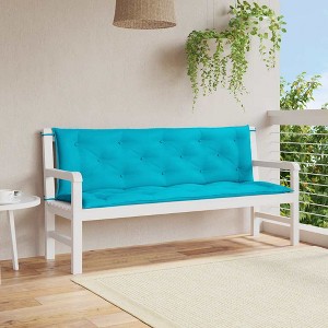 VidaXL Garden Bench Cushions 2pcs Turquoise 59.1"x19.7"x2.8" Fabric - 1 of 4