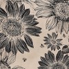 tagltd Let It Bee Black Sunflower Print on Beige Background Cotton Machine Washable Table Runner Décor Decoration, 72" x 14"-in. - 2 of 3