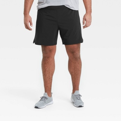 Men's 7 Lined Run Shorts - All in Motion Black L