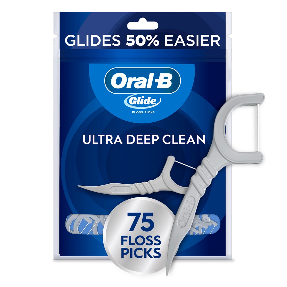 Oral-B Glide Ultra Deep Clean Floss Picks Cool Mint Flavor - 75ct