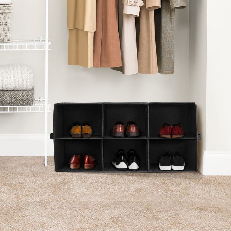 OSTO Freestanding Shoe Rack Organizer for 6 Pairs of Shoes; Great for Entryway, Closet, Foyer; Nonwoven Shoe Container No Tools Required, 2 of 5