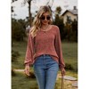 Button Up Sweater for Women Fall Lightweight Knit Pullover Sweaters Long Sleeve Henley Shirts Crewneck Tunic Tops - 2 of 4