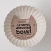 Dexypaws: Elevated Ceramic Bowl For Cats - White & Black Flower  8.45oz Capacity - 3 of 4