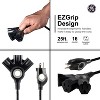GE 3-Outlet Grounded Extension Cord Indoor/Outdoor 16AWG 25' Black: Heavy Duty, Long 25ft, Outside Use, 13 Amps, 3 Conductors - 2 of 4