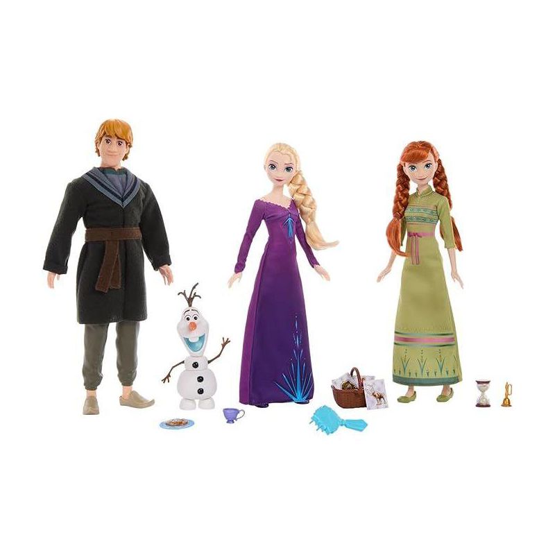 Disney Frozen 3-Doll Charades Set with Anna, Elsa & Kristoff Fashion Dolls, Mix & Match Olaf Figure & 12 Accessories, 1 of 7