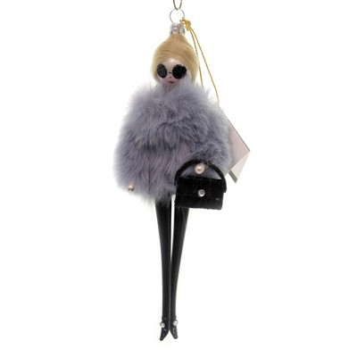 Italian Ornaments 7.25 In Uptown Shopping Stroll Sophisticated Lady Fur Tree Ornaments