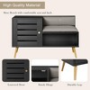 VECELO Shoe Bench with Storage for Entryway Removable Padded Cushion, Lourvered Door - 4 of 4