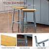 CAVINAS 25.6" Tall Farmhouse Style Counter Stools Set of 2, Solid Wood Bar Stools with Footrests, for Dining Room, Kitchen, Counter - 3 of 4