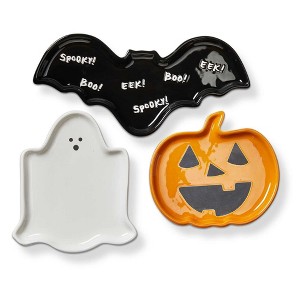 Tag 7.5 Inch Happy Halloween Appetizer Plates Bat Ghost Pumpkin Appetizer Appetizer Plates - 1 of 4
