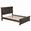 Merax Traditional Town and Country Style Pinewood Queen Bed with Decorative Fretwork and Grooved Panels - 3 of 4