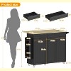 Rolling Kitchen Island Cart with Trash Can Storage ,Kitchen Island with Drop Leaf & Power Outlet , Kitchen Rolling Island - 2 of 4
