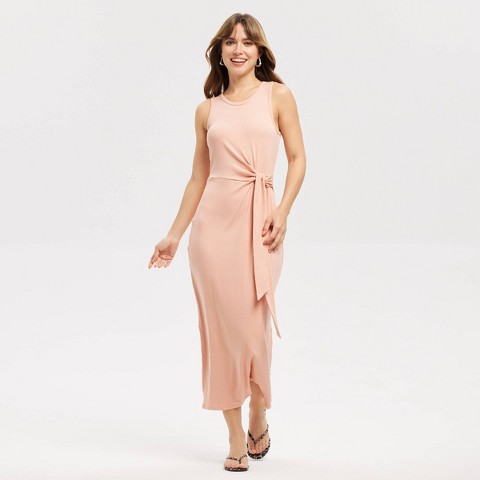 Женские платья A New Day Women's Ribbed Tie-Waist Maxi Bodycon Dress - A New Day™ Green M