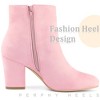 Perphy Women's Round Toe Block High Heels Ankle Boots - 4 of 4