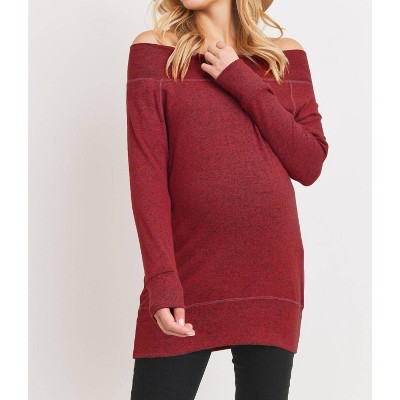 Women's Rayon Rich Hacci Brushed Maternity Long Sleeve Tunic - Hello Miz