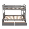 NicBex Twin-Over-Full Bunk Bed Convertible Pine Frame Bed Frame with 2 Storage Drawers, Guardrails and Inclined Ladder, No Box Spring Required - 4 of 4
