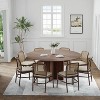 PexFix 59" x 59" Solid Wood Round Dining Table with Walnut Finish and Elegant Arched Legs for Modern Dining Rooms & Kitchens - 3 of 4