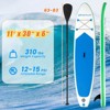 Costway 11' Inflatable Stand Up Paddle Board whth Accessories Paddle Hand Pump Repair Kit, Blue/Gray/Yellow/Dark Blue/Turquoise - 3 of 4