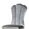 Royal Hampton Side Dining Chair Set of 2, Silver Wood, Gray Fabric Cushioned Seats - 4 of 4