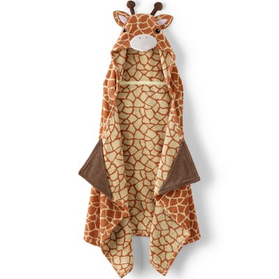 Kids Brown Giraffe Hooded Cotton Bath Towel