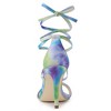 Allegra K Women's Tie Dye Lace Up Stiletto Heel Sandals - 4 of 4