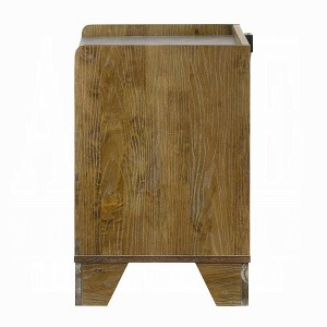 Gulches Transitional Nightstand with LED Light & USB Ports - Light Aspen Brown Wooden Bedside Table, 1 Drawer & Open Shelf , 23"W x 16"D x 23"H - 1 of 4
