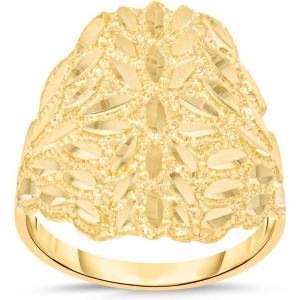 10k Yellow Gold 20mm Floral Burst Ring - 1 of 4