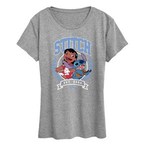 Women's - Disney - Stitch Collegiate Group Short Sleeve Graphic T-Shirt - 1 of 4