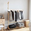vidaXL Bamboo Coat Rack with Hooks and Wheels 100 x 35 x 157 cm - 4 of 4
