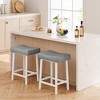 Whizmax 24 Inch Backless Saddle Barstools Set of 2, Counter Height Upholstered Padded Barstools with Curved Surface, Metal Leg and Footrest - 4 of 4