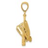 Black Bow Jewelry 14k Yellow Gold Three Dimensional Baseball Pendant - 2 of 4